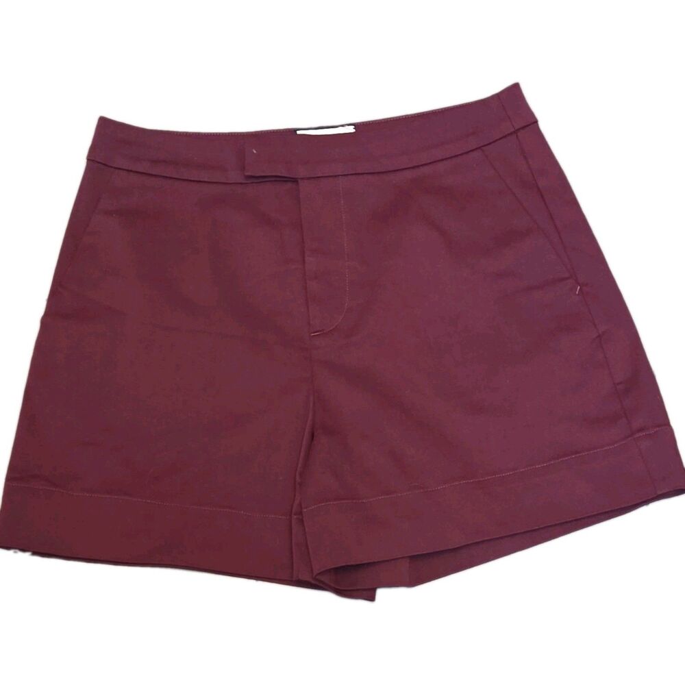 Tuckernuck Chino Shorts Women’s Size 4 Burgundy Solid Flat Front Slash Pockets